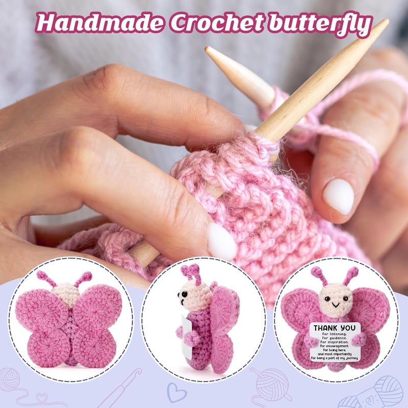 Weming Store Bosses Day Gifts for Women, Handmade Crochet Butterfly with Thank-You Card, Boss Lady Gifts, Best for National Boss Day, Retirement Farewell Goodbye Appreciation & Job Leaving - Image 3